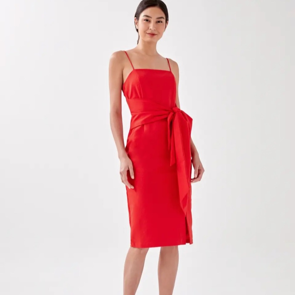 Love Bonito Front Knot Midi Dress